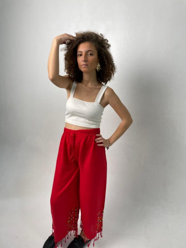 Handwoven Akhmim Cotton Pants with Siwa Embroidery up to Large - Image 4