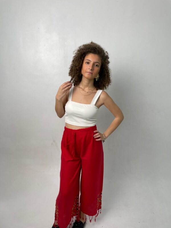 Handwoven Akhmim Cotton Pants with Siwa Embroidery up to Large - Image 3