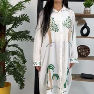 Hand-Embroidered Long Dress – Siwa Heritage Collection