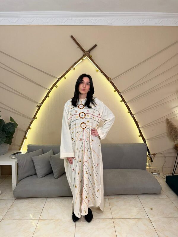 Handmade Linen Abaya with Hand Embroidery from Siwa