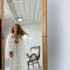 Spanish Linen Abaya Hand-Embroidered from Siwa - Image 2