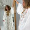 Spanish Linen Abaya Hand-Embroidered from Siwa