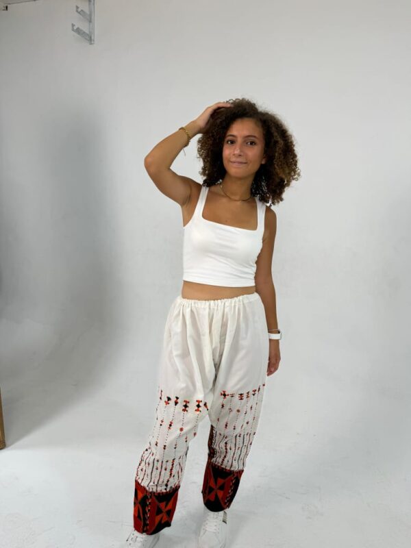 Authentic Handmade Siwan Bride Pants – Hand-Embroidered with Desert-Inspired Patterns - Image 3