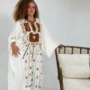 Spanish Linen Abaya Hand-Embroidered from Siwa - Image 3