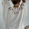 Spanish Linen Abaya Hand-Embroidered from Siwa - Image 2