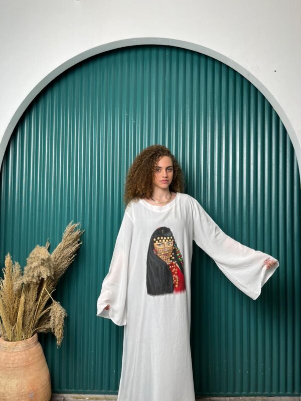 Hand-Painted Long Cotton Abaya - Image 2