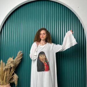 Hand-Painted Long Cotton Abaya