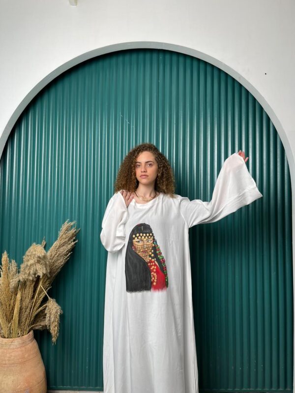Hand-Painted Long Cotton Abaya