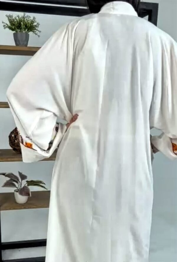 Hand-Embroidered Long Cotton Cardigan – Egyptian Village-Inspired - Image 4