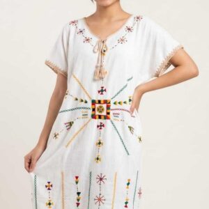 Handwoven Cotton Poncho hand embriodered  in Siwa designs free size