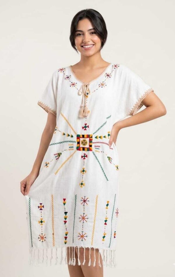 Handwoven Cotton Poncho hand embriodered  in Siwa designs free size