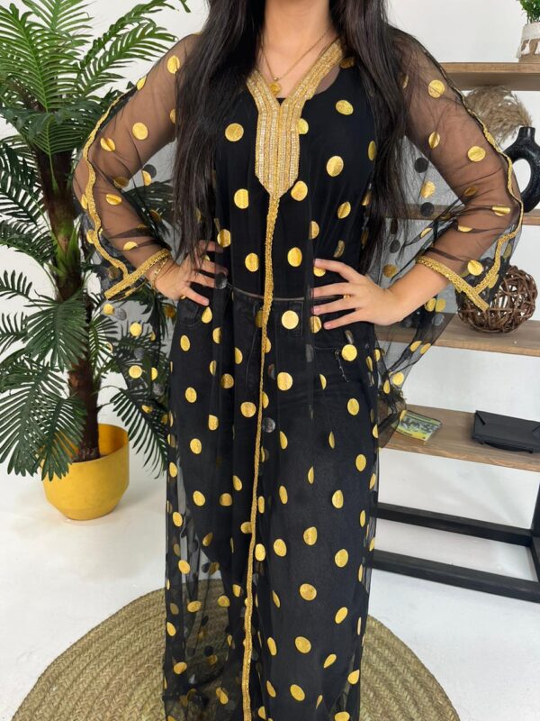 Elegant black tulle abaya