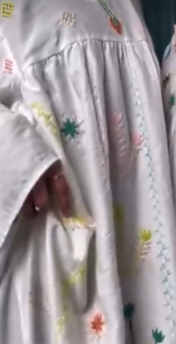 Hand-Embroidered Spanish Linen Abaya by St. Catherine Artisans | Desert Motifs | Free Size up to 3XL - Image 5