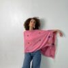 Handwoven Dark Rose Akhmim Cotton Shawl | Hand-Embroidered by Women of Saint Catherine | 166×68 cm - Image 3