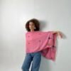 Handwoven Dark Rose Akhmim Cotton Shawl | Hand-Embroidered by Women of Saint Catherine | 166×68 cm - Image 4