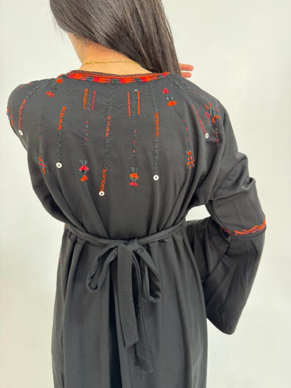 Black Rosalene Lycra Dress | Hand-Embroidered by Siwa Women |  up to Size 2XL - Image 4