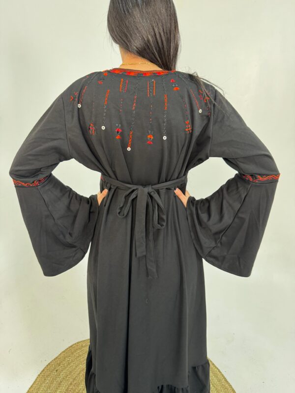 Black Rosalene Lycra Dress | Hand-Embroidered by Siwa Women |  up to Size 2XL - Image 5