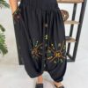Hand-Embroidered  black Cotton Shirwal | Free Size up to 3XL | Made by Siwa Women | Desert-Inspired Motifs - Image 3