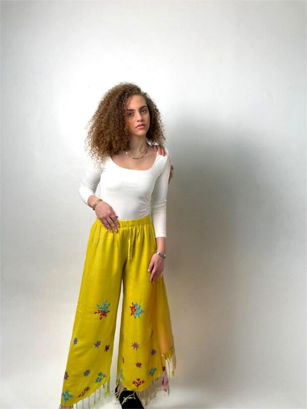 Handwoven Akhmim Cotton Pants with Saint Catherine Embroidery up to size Large