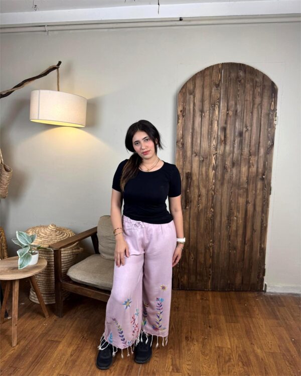 Handwoven Akhmim Cotton Pants with Saint Catherine Embroidery up to size Large