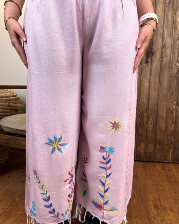 Handwoven Akhmim Cotton Pants with Saint Catherine Embroidery up to size Large - Image 3