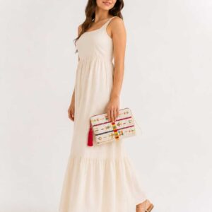 Off white Hand-Embroidered Siwa Clutch – Authentic Egyptian Heritage